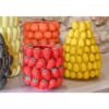 Centrotavola In Ceramica Rosso Con Motivo Di Fragole