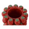 Vaso In Ceramica Rosso Con Motivo Di Fragole