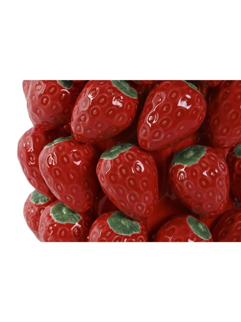 Vaso In Ceramica Rosso Con Motivo Di Fragole
