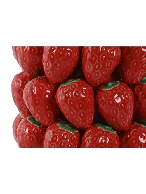 Centrotavola in Ceramica Rosso con Motivo di Fragole