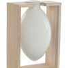 Vaso In Cristallo Bianco Su Supporto In Legno