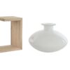 Vaso In Cristallo Bianco Su Supporto In Legno