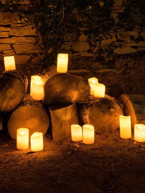 Candela Bianca Artificiale a LED con Movimento di Fiamma