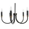 Lampadario Da Soffitto Stile Glam Nero A 5 Luci