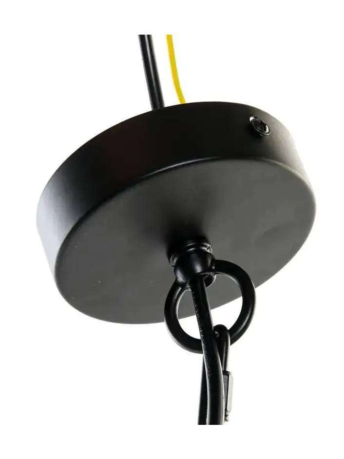 Lampadario Da Soffitto Stile Glam Nero A 5 Luci