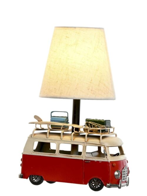 Lampada da Tavolo Furgone Vintage con Paralume Lino