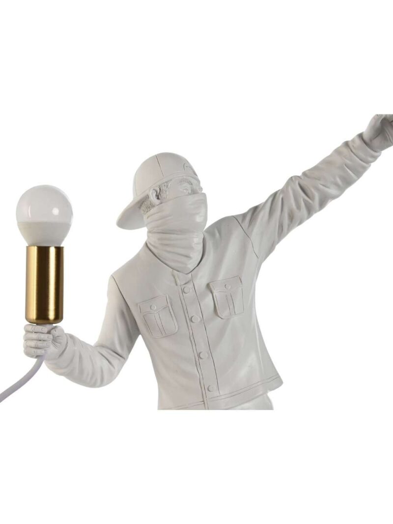Lampada Da Tavolo Lanciatore Di Banksy Bianco