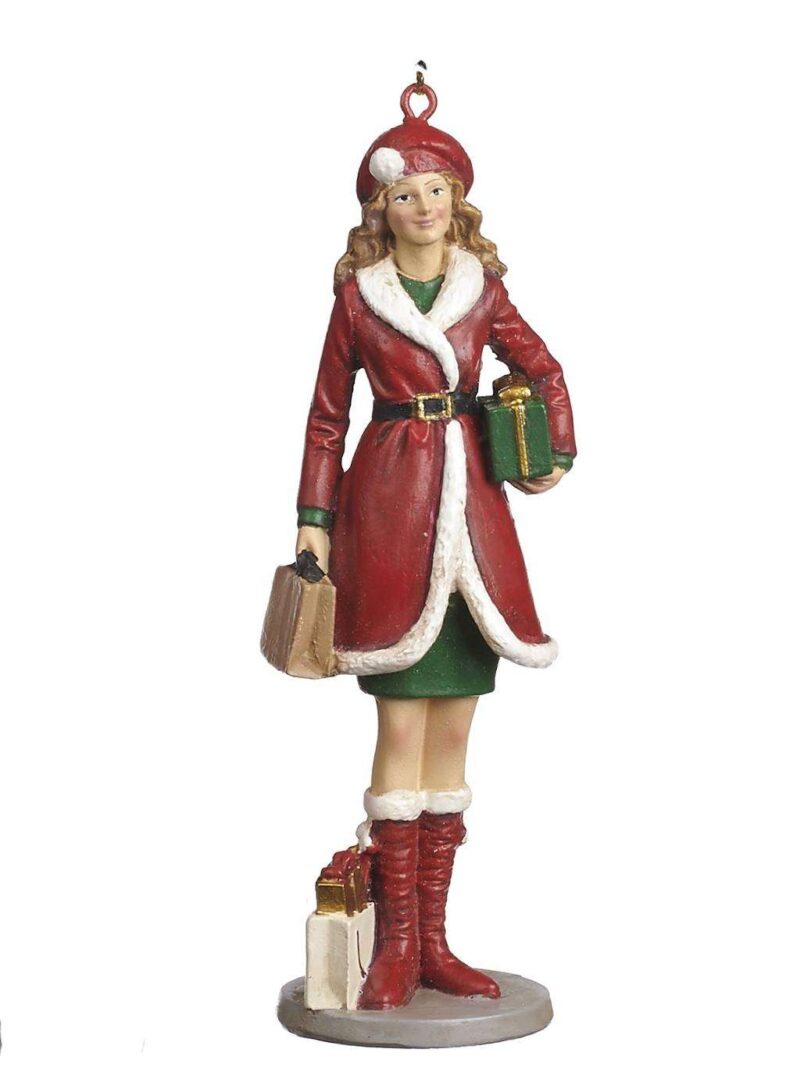 Decorazioni Natalizie Per Albero Uomo E Donna Vestiti Di Rosso/Verde