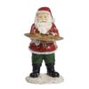 Babbo Natale con Piatto Rosso/Oro Altezza 33 cm