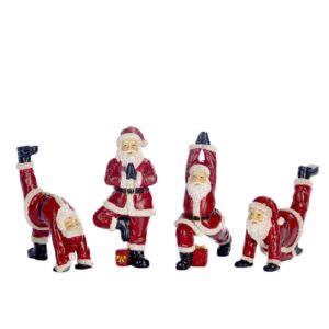 Babbo Natale Yoga Rosso Scelta tra 4 Posizioni h13 cm
