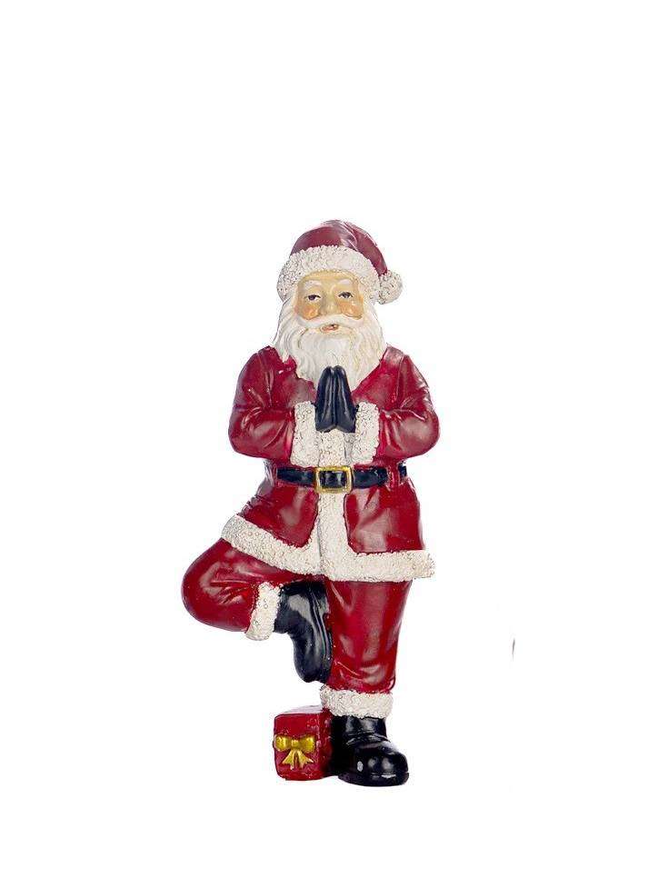Babbo Natale Yoga Rosso Scelta Tra 4 Posizioni H13 Cm