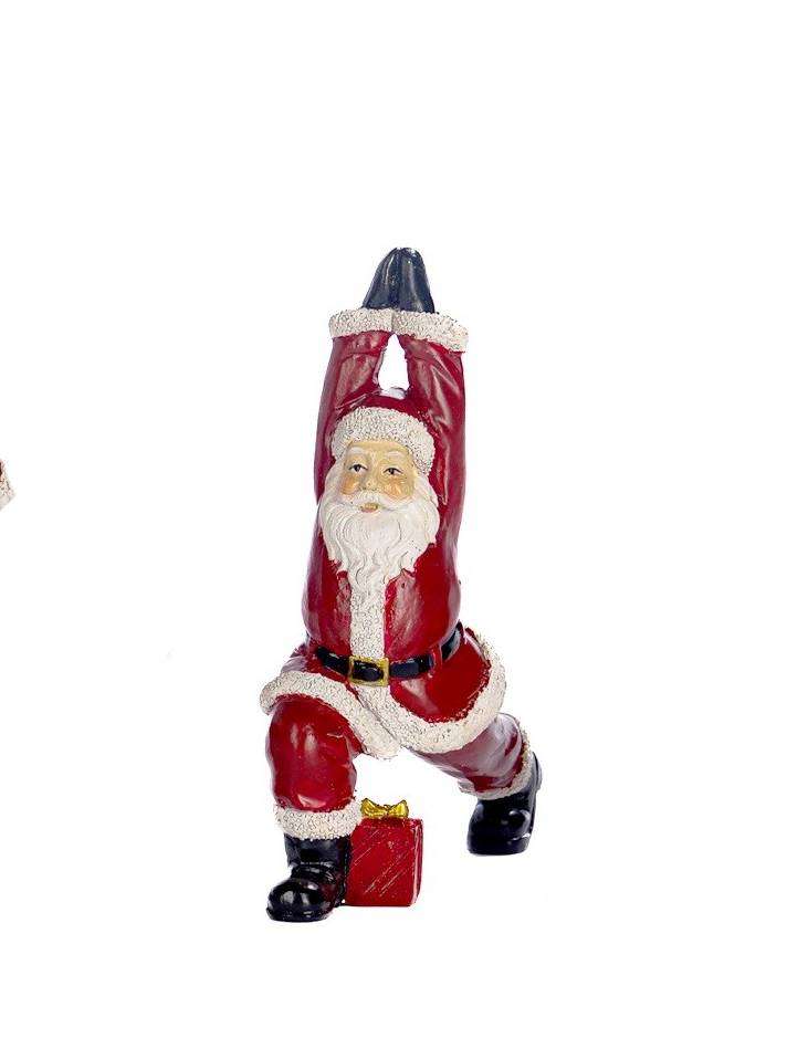 Babbo Natale Yoga Rosso Scelta Tra 4 Posizioni H13 Cm