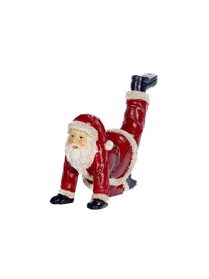 Babbo Natale Yoga Rosso Scelta Tra 4 Posizioni H13 Cm