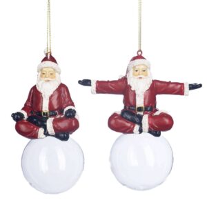 Decorazione per Albero di Babbo Natale Posizione Yoga su Palla