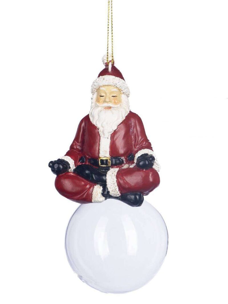 Decorazione Per Albero Di Babbo Natale Posizione Yoga Su Palla