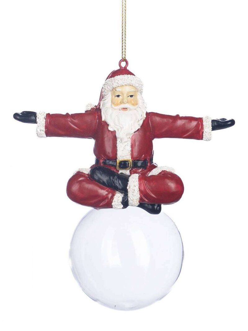 Decorazione Per Albero Di Babbo Natale Posizione Yoga Su Palla