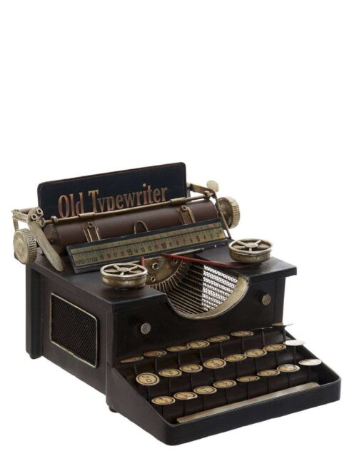 Macchina da Scrivere Vintage da Decorazione in Metallo Nera