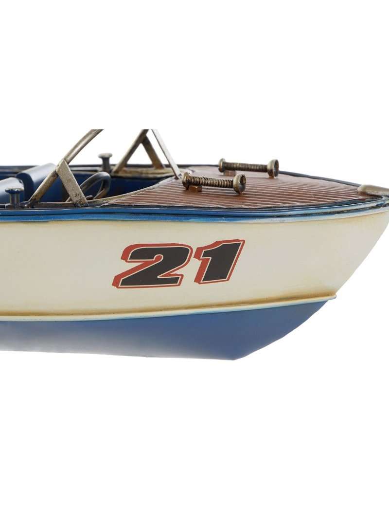 Modellino Motoscafo In Metallo Vintage
