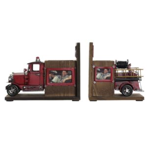 Set 2 Fermalibri POMPIERI in Legno e Metallo