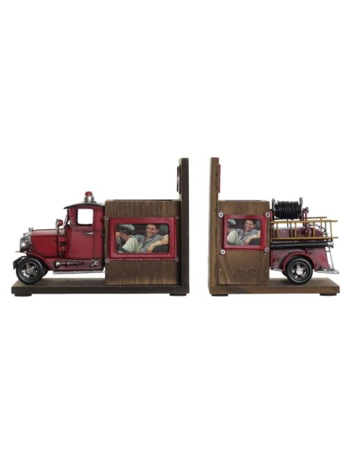 Set 2 Fermalibri POMPIERI in Legno e Metallo