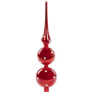 Puntale in Vetro per Albero di Natale Rosso 30cm