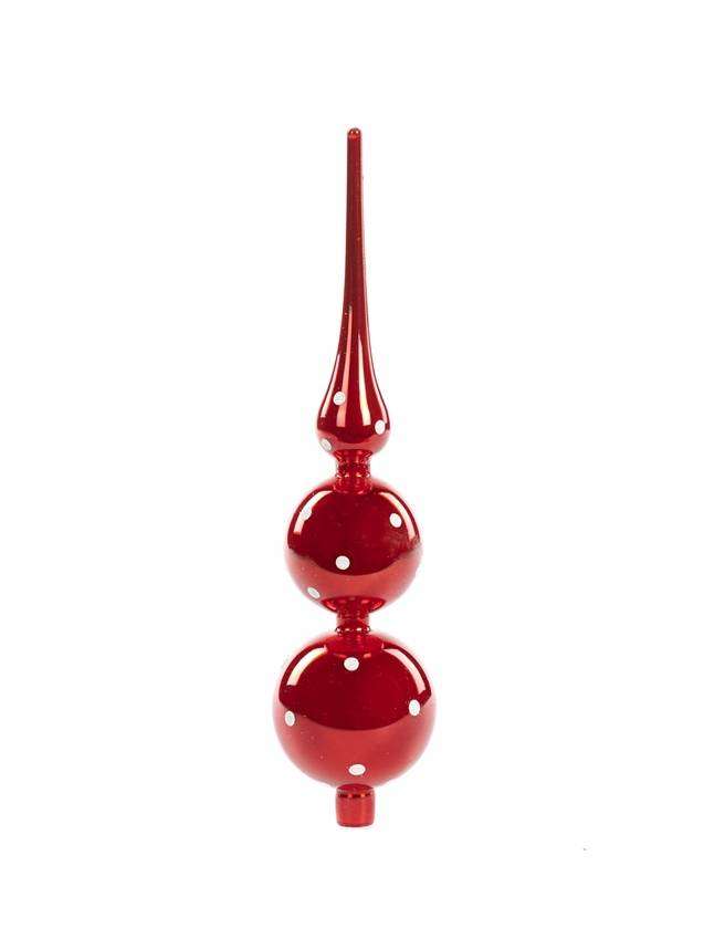 Puntale In Vetro Per Albero Di Natale Rosso 30Cm