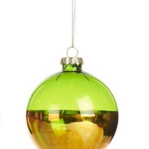 Palla in Vetro per Albero di Natale Oro-Verde 8cm