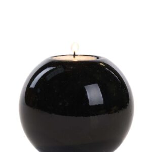 Candela in Palla di Vetro Nero diam 10 cm