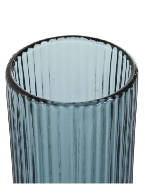Set di 6 Bicchieri in Cristallo Grattato Colore Azzurro