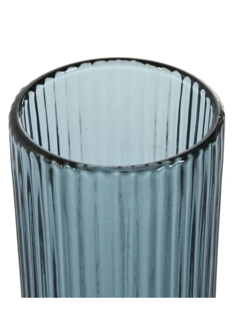 Set Di 6 Bicchieri In Cristallo Grattato Colore Azzurro