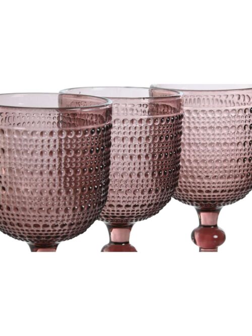 Set di 6 Bicchieri in Cristallo Colore Rosa
