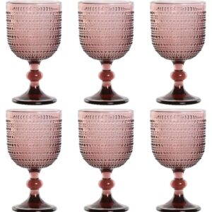 Set di 6 Bicchieri in Cristallo Colore Rosa