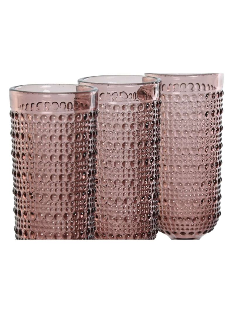 Set Di 6 Bicchieri In Cristallo Colore Rosa 6X6X19 Cm