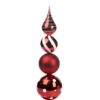 Albero Decorativo Natalizio Stile Topiario Rosso/Bianco 55cm