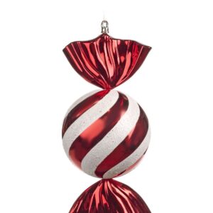 Bon Bon in Vetro per Albero di Natale Bianco Rosso