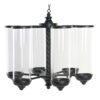 Portacandele Da Soffitto In Metallo Nero E Cristallo