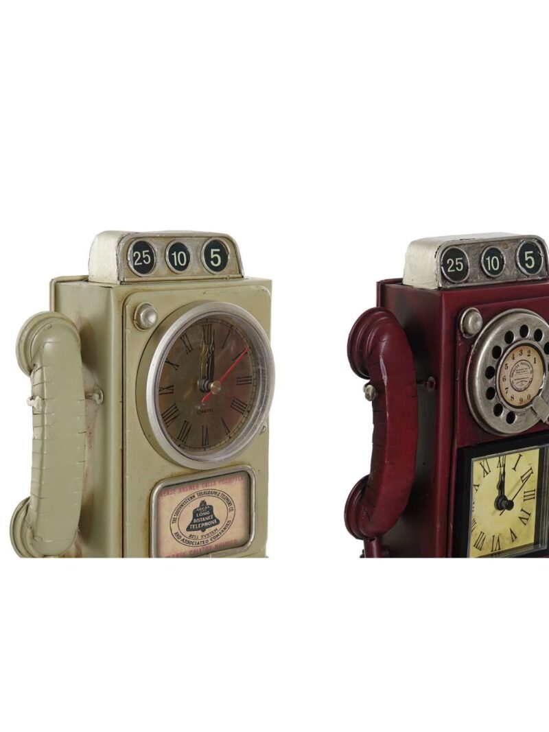 Orologio Da Tavolo Metallo Telefono A Gettoni Vintage