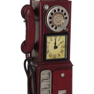 Orologio da Tavolo Metallo Telefono a Gettoni Vintage