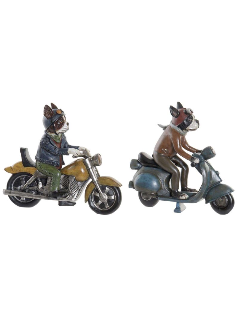 Cane Su Scooter Figura Decorativa In Resina