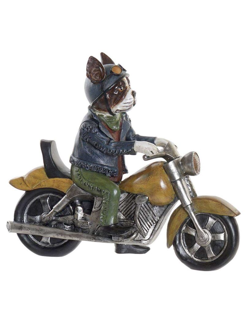 Cane Su Scooter Figura Decorativa In Resina