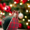 Palla Di Natale In Tessuto Verde E Rosso Da Posare A Terra