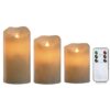 Set 3 Candele A Led Bianche Con Telecomando