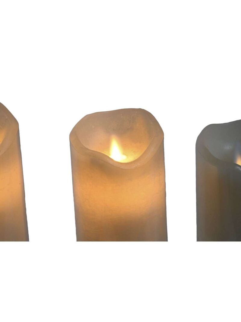 Set 3 Candele A Led Bianche Con Telecomando