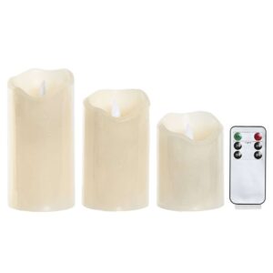 Set 3 Candele a LED Bianche con Telecomando