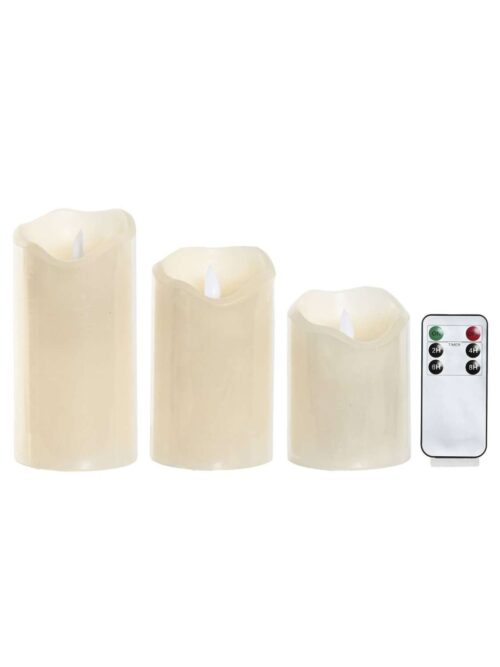 Set 3 Candele a LED Bianche con Telecomando