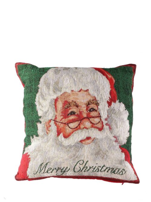 Cuscino Babbo Natale Rosso Bianco Verde 45x45x15