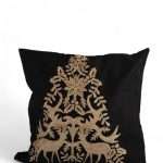 Cuscino Albero di Natale Nero Oro 45x45x15