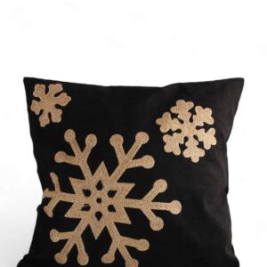 Cuscino Fiocco di Neve Nero Oro 45x45x15