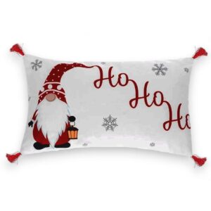 Cuscino Natalizio HoHoHo Bianco Rosso 50x30