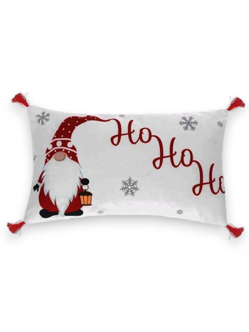 Cuscino Natalizio HoHoHo Bianco Rosso 50x30
